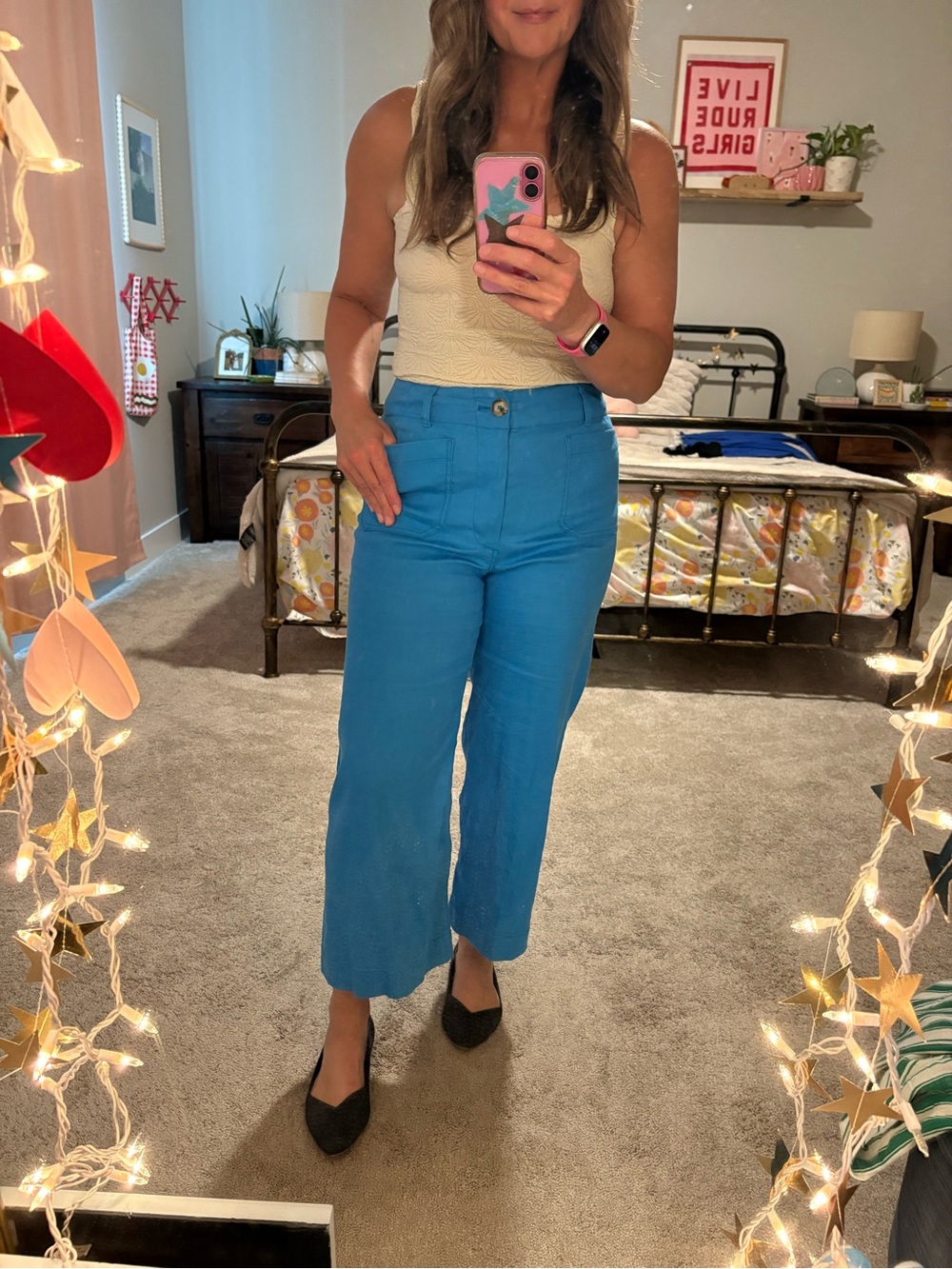 Maeve Wide-Leg Pants in Bright Blue